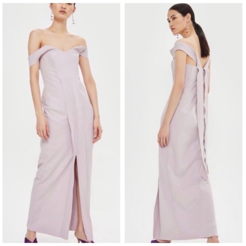 TopShop Lavender purple crepe column maxi dress
